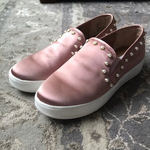 Pink Steve Madden slip-ons
